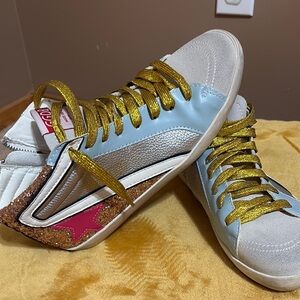 Superstar Gold and Silver Sneakers with Sleek Design super cute